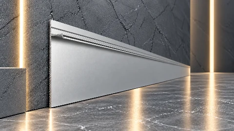 Алюминиевый плинтус под гипсокартон Оплинтус OLP-G100 100×14 мм, 3 м